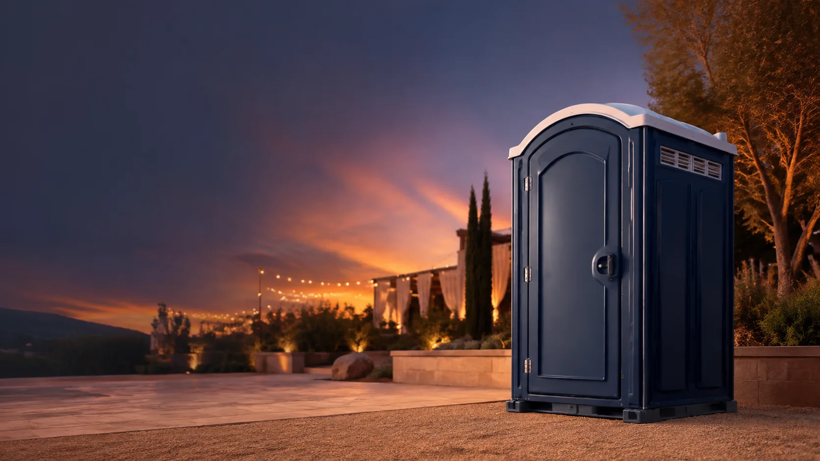 Portable restroom shown for rental planning in Salinas, CA